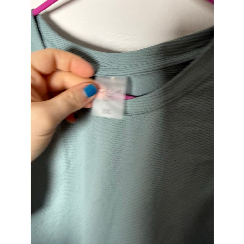 Calia Carrie Underwood Bubble Mesh High Low Tank Top Blue Agave XXL NEW Athletic - Picture 5 of 8